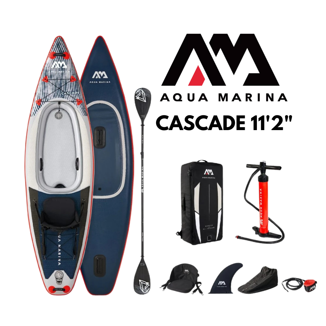 Inflatable Paddle Board - Aqua Marina 2021 Cascade 11'2" Inflatable SUP-Kayak Hybrid BT-21CAP