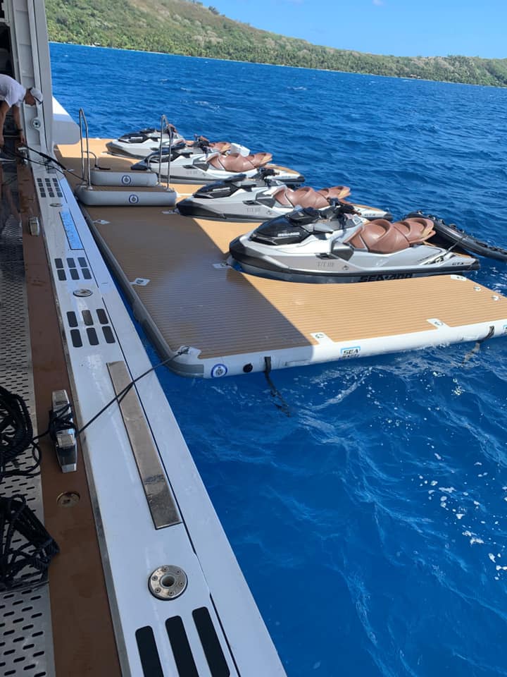 SeaRaft M-shape Deluxe Jet Ski dock- Square Teak Deck 950