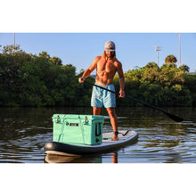 Load image into Gallery viewer, Inflatable stand up paddleboard - Man and a cooler boarding the Eco Outfitters Inflatable Stand Up Paddle Board 10&#39;6