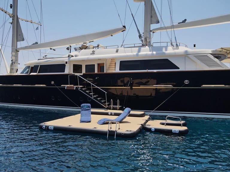 SeaRaft M-shape Deluxe Jet Ski dock- Square Teak Deck 950