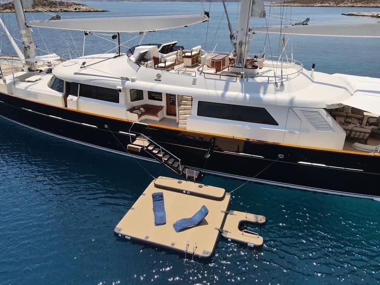 SeaRaft M-shape Deluxe Jet Ski dock- Square Teak Deck 950