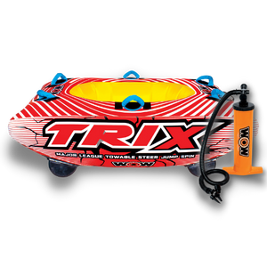 WOW Trix Spinnable 1P Towable Tube with Double Action Hand Pump