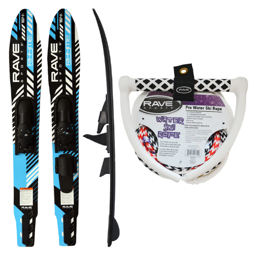 Rave Adult Rhyme Shaped Combo Water Ski with the 4-SECTION SKI ROPE