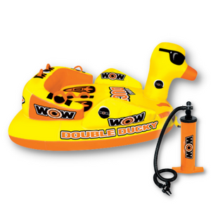 WOW Double Ducky 2P Towable Tube with Double Action Hand Pump