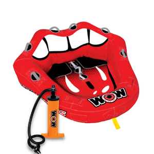 WOW Hot Lips 2P Towable Tube with Double Action Hand Pump