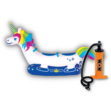 Load image into Gallery viewer, WOW Unicorn 2P Towable Tube with double action hand pump