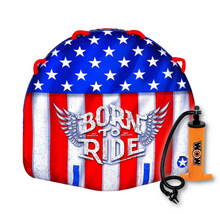 Load image into Gallery viewer, WOW Born to Ride 2P Towable Tube With Double Action Hand Pump