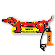 Load image into Gallery viewer, WOW Weiner Dog 3 Towable Tube with double action hand pump