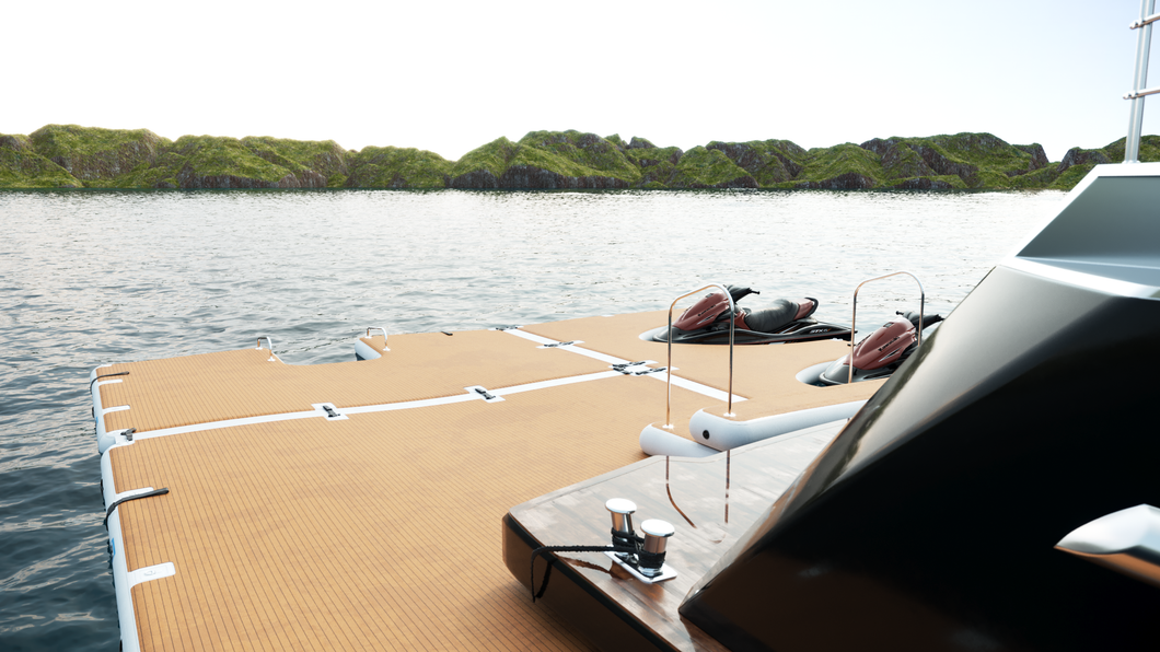 SeaRaft 800 The Original Teak Deck anti-skid Inflatable Platform