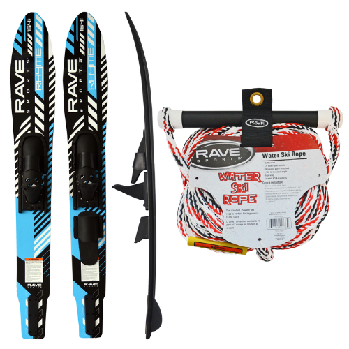 Rave Adult Rhyme Shaped Combo Water Ski with the 1-SECTION SKI ROPE