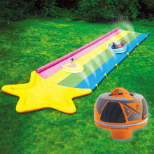 Load image into Gallery viewer, WOW 40&#39; x 8&#39; Rainbow Star Inflatable Slide  with  WOW Waterproof bluetooth speaker