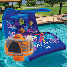 Load image into Gallery viewer, WOW S-Shaped with Canopy Inflatable Platform with  wow waterproof bluetooth speaker
