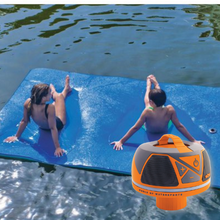 Load image into Gallery viewer, WOW 9x6&#39; Chillraft Inflatable Platform with 2 kids on it with WOW waterproof bluetooth speaker