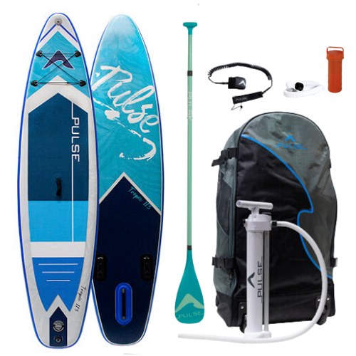 Pulse The Tropic 13 ft Inflatable Stand Up Paddleboard with Leash, paddle, repair kit and carry bag and  Women's SUP Paddle