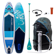 Load image into Gallery viewer, Pulse The Tropic 13 ft Inflatable Stand Up Paddleboard with Leash, paddle, repair kit and carry bag and  Women&#39;s SUP Paddle
