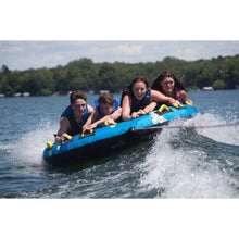 Load image into Gallery viewer, 4 person riding Rave Sports Mega Storm 4 Rider Towable 02325
