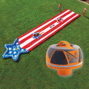 WOW Americana Stars & Stripes Inflatable Slide  with WOW waterproof bluetooth speaker
