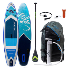Load image into Gallery viewer, Pulse The Tropic 13 ft Inflatable Stand Up Paddleboard with Leash, paddle, repair kit and carry bag and  Full Carbon Fibre Adjustable Paddle