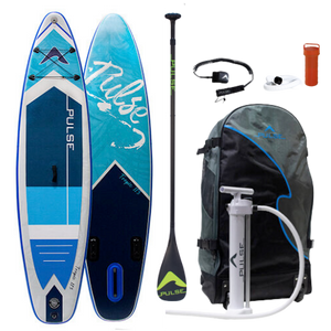 Pulse The Tropic 13 ft Inflatable Stand Up Paddleboard with Leash, paddle, repair kit and carry bag and  Full Carbon Fibre Adjustable Paddle
