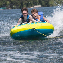 Load image into Gallery viewer, 2 persons riding in Rave Sports  Cutter 2 Person Towable 02826