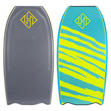 Load image into Gallery viewer, Hubboards Hubb Edition PP HD - Hubb Tail - Gun Metal Grey Deck and Aqua Slick with Yellow Safety Stripes,