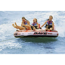 Load image into Gallery viewer, 3 women riding in Rave Sports Warrior III - 3 Rider Towable 02379
