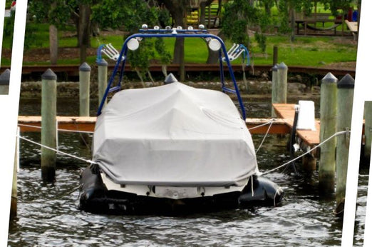 Wakesurfer on an Air-Dock Inflatable Boat Lift