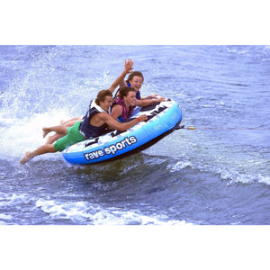 3 people enjoying the Rave Sports X-Frantic 3 Rider Towable 02407