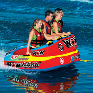WOW Bingo 4 Towable Tube being towed with 4 people riding on it