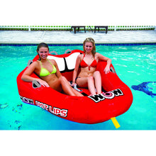 Load image into Gallery viewer, WOW Hot Lips 2P Towable Tube with 2 Women riding it