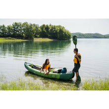 Load image into Gallery viewer, Inflatable Kayak - Man and Woman relaxing with the Aqua Marina Ripple 12&#39;2&quot; Recreational Inflatable Kayak RI-370 3-Person 2022