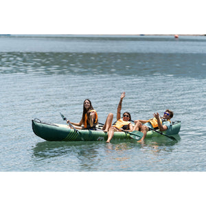 Inflatable Kayak - Man and Women kayaking with the Aqua Marina Ripple 12'2" Recreational Inflatable Kayak RI-370 3-Person 2022