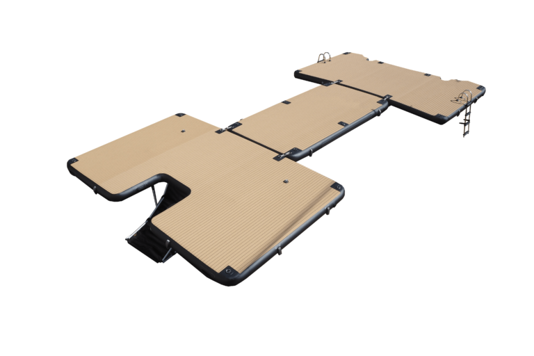 SeaRaft M-shape Deluxe Jet Ski dock- Rounded Teak Deck 1400