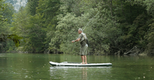 Load image into Gallery viewer, Man Fly Fishing On His SipaBoards Drive Fisherman 11&#39; Electric Inflatable Paddleboard