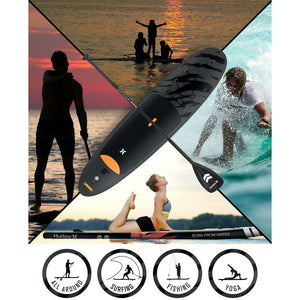 Inflatable Stand Up Paddle Board - Hurley Advantage 10' Inflatable Stand Up Paddle Board Black-Tiger HUR-004 best for  surfing, yoga,fishing and an all around board