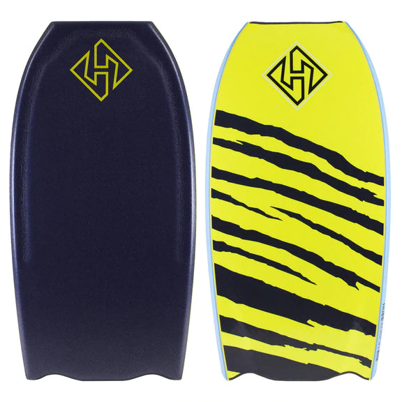 Hubboards Hubb Edition PP HD - Hubb Tail  - Midnight Deck and Fluro Yellow Slick with Safety Stripes,