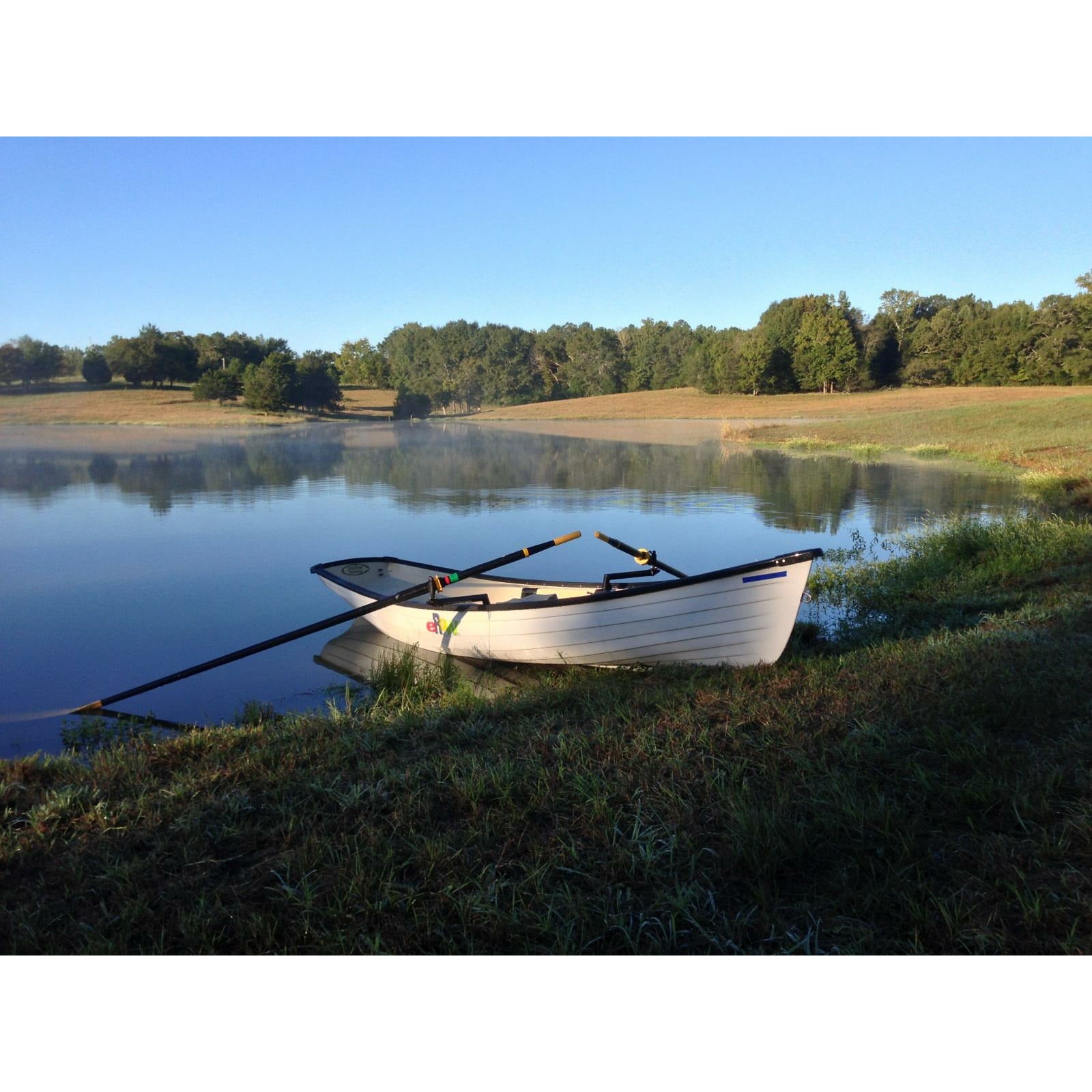 row boat - Little River Marine Heritage 12 Carbon Single Rowboat on the lake