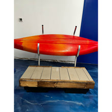 Load image into Gallery viewer, Kayak Accessories - Seahorse Docking Kayak Storage Racks attached to a wood dock single with kayak