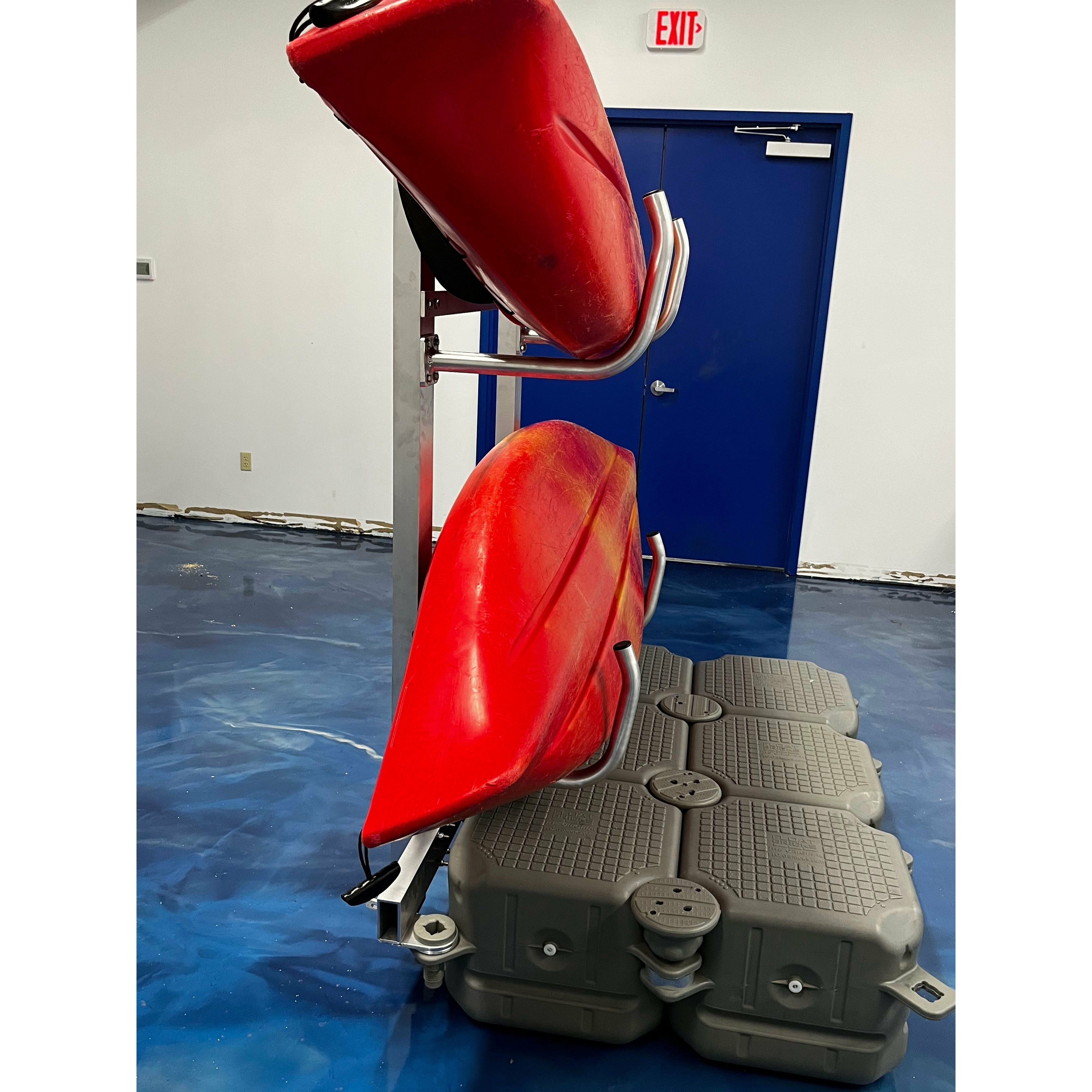 Kayak Accessories - Seahorse Docking Kayak Storage Racks double racks with kayak side view