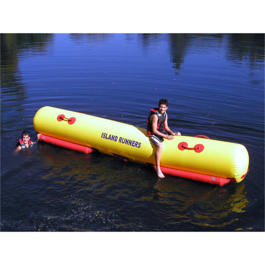2 People in Island Hopper Island Runner Attachment Water Trampoline