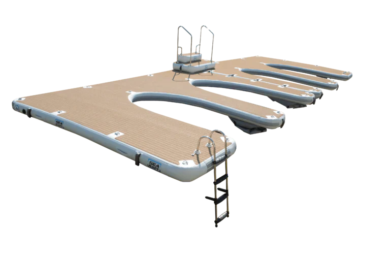 SeaRaft M-shape Start Jet Ski dock- Square Teak Deck 600