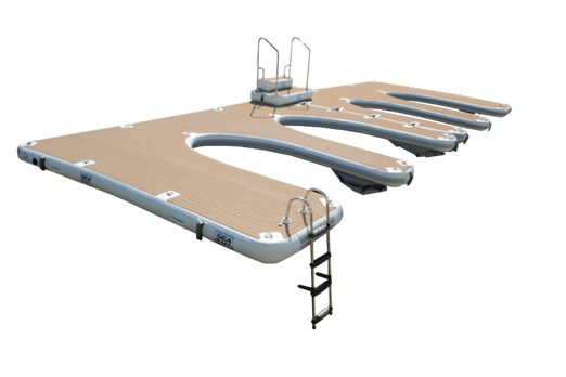 SeaRaft M-shape Deluxe Jet Ski dock- Rounded Teak Deck 1400