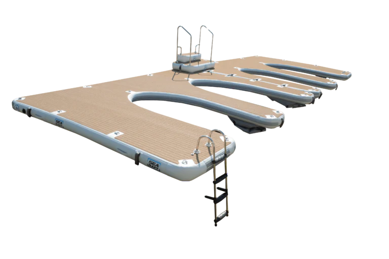 SeaRaft M-shape Start Jet Ski dock- Square Teak Deck 600