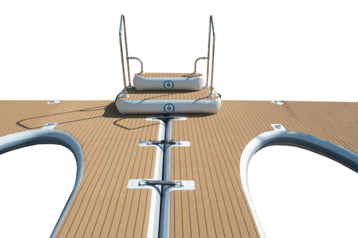 SeaRaft M-shape Deluxe Jet Ski dock- Square Teak Deck 950