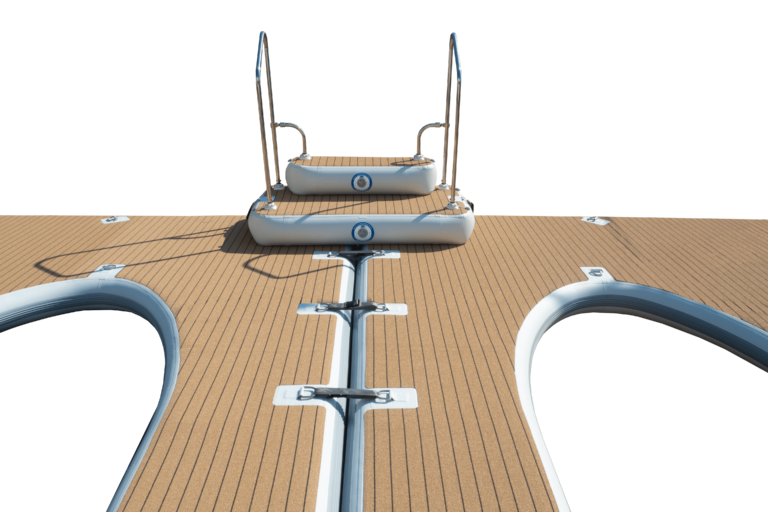 SeaRaft M-shape Deluxe Jet Ski dock- Rounded Teak Deck 1400