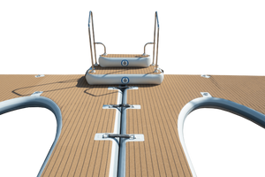 SeaRaft M-shape Deluxe Jet Ski dock- Rounded Teak Deck 1400