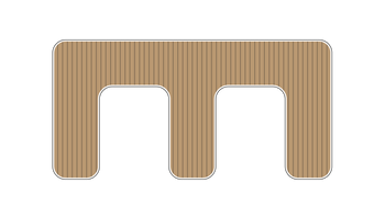 SeaRaft M-shape Deluxe Jet Ski dock- Square Teak Deck 950