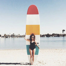 Load image into Gallery viewer, POP Board Co 11&#39;6&quot; Throwback Red/Yellow/Blue Fiberglass SUP