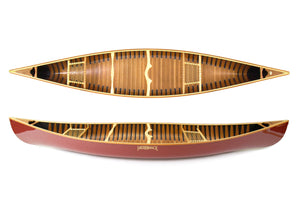 Merrimack Canoes Prospector - 16' Canoe top and  side view