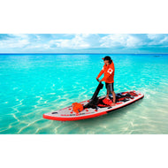 Red Shark Scooter Surf Water Scooter SUP with a Man on it